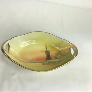 Vintage Hand Painted Nippon Dish Windmill